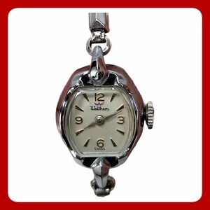Waltham Vintage Cocktail Watch Silver Tone Manual Wind Minimalist Accessory